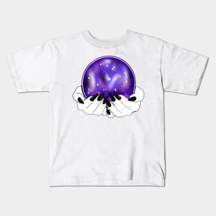 Galaxy Crystal Ball with Hands Kids T-Shirt